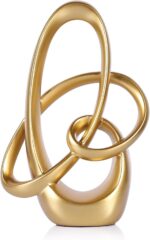 Gold Knot Decor -7.1" Resin Gold Knot Statue, Gold Statues Home Decor, Abstract ... - Image 2