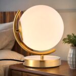 Gold Modern Globe Table Lamp with 7.1'' Glass Goble Shade Mid Century Table Lamp... - Image 2