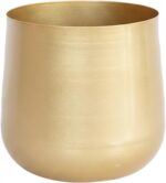 Gold Planter, Metal Plant Pot with Elegant Brushed Finish for Indoor Plants, Dec... - Image 2
