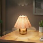 Gold Small Bedside Table Lamp for Bedroom, Brass Gold Bedroom Lamps for Nightsta... - Image 2