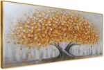 Gold Tree of Life Canvas Wall Art, Modern Abstract Textured Painting, Large Fram... - Image 2