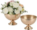 Gold Vases for Centerpieces 2 Pack, 8.07 Inch Electroplated Mirror Finish Gold M... - Image 2