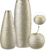 Gold Vases for Home Decor Tall Gold Vase for Centerpieces Ceramic Table Vases Se... - Image 2