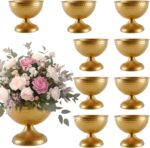 Gold Vases for Wedding Centerpieces, Set of 10 Metal Vase Small Table Centerpiec... - Image 2