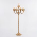 Gold Vintage Floor Candelabra - 40.2″ Tall Vintage Antique Candle Holder with Gl... - Image 2