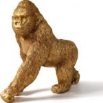 Golden Resin Gorilla Statue, 8.3" Tall Gold Gorilla Figurine for Home Decor, Sma... - Image 2