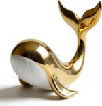 Golden Whale Ceramic Figurine – Decorative Sculpture, Symbol of Prosperity and G... - Image 2