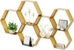 Gonice Hexagon Floating Shelves Set of 6, Gold Metal Wall Mounted Shelves for Ho... - Image 2