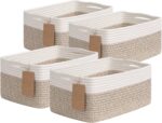 Goodpick 4 Pack Storage Baskets for Shelves, Rectangle Woven Baskets for Organiz... - Image 2