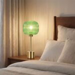Green Glass Table Lamp with 3 Way Dimmable and Touch Control, Mid Century Modern... - Image 2
