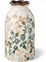 Green Vintage Vase Ceramic Crackle Floral Vase for Farmhouse Retro Home Bookshel... - Image 2