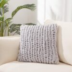 Grey Chunky Knit Throw Pillow Covers 1PC 18"×18" Square Luxury Style Crochet Pil... - Image 2