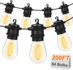 GvvooHome 200FT(50FT*4) LED Outdoor String Lights Waterproof Patio Lights with 6... - Image 2