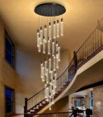 HAIXIANG 14.5 Foot High Ceiling Chandelier for Entryway Modern Crystal Lights fo... - Image 2