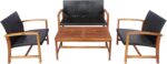 HAPPYGRILL 4 Pieces Patio Furniture Set Outdoor Patio Conversation Set with Coff... - Image 2