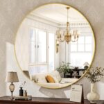 HARRITPURE Round Mirror 30 Gold Wall Mounted Circle Mirrors Vanity Mirror with B... - Image 2