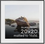 HAUS AND HUES 20x20 Picture Frame with Real Glass & Black Premium-Grade Metal Ma... - Image 2