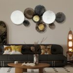HAVFIFK Metal Wall Art - Abstract 3D Large 54" Brown White Wall Decor for Living... - Image 2