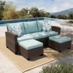 HERA'S HOUSE Small Patio Furniture Set, 3 Pieces Wicker Outdoor Sectional Set, L... - Image 2
