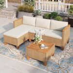 HERA'S HOUSE Small Patio Furniture Set, 3 Pieces Wicker Outdoor Sectional Sets,Y... - Image 2