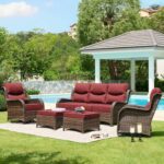 HILLGA Luxury High Back Patio Furniture Set with 6-Inch Thick Cushion, 5-Piece O... - Image 2