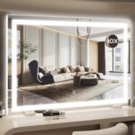 HNV 32"x22" Large Lighted Vanity Mirror, 3-Color Dimmable LED Makeup Mirror with... - Image 2