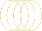 HOHIYA 20″ Metal Floral Hoop Rings 4 Pack 4mm Thick Gold Craft Hoops for Dream C... - Image 2