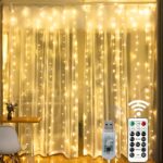 HOME LIGHTING Window Curtain String Lights, 300 LED 8 Lighting Modes Fairy Coppe... - Image 2