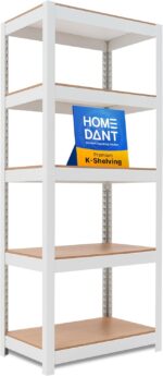 HOMEDANT House 5 Tier 24.1" W Laminated Metal Shelving Unit Adjustable Storage U... - Image 2