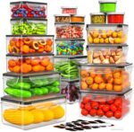 HOMETALL 40 PCS Food Storage Containers with Lids Airtight, 100% Leakproof Plast... - Image 2