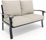 HOMREST Outdoor Loveseat Aluminum Patio Furniture Sofa, All-Weather Metal Outdoo... - Image 2