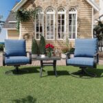 HOMREST Outdoor Swivel Rocker Patio Chairs with Coffee Table 3 PCS Bistro Set, 3... - Image 2