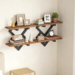 HOOBRO 15" Floating Shelves for Wall, Set of 2 Wall shelf, 2-Tier Hanging Shelve... - Image 2