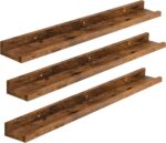 HOOBRO Floating Shelves, Wall Shelf Set of 3, 35.4 Inches Hanging Shelf with Rai... - Image 2