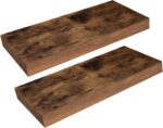 HOOBRO Floating Shelves for Wall, Wall Mounted Shelf Set of 2, 15.7" Hanging She... - Image 2