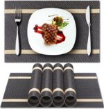 HOOMIL Placemats Set of 6, Heat Resistant up to 194°F (90°C), Easy to Clean, Gol... - Image 2