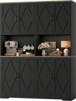 HOSTACK 71" Tall Pantry Cabinet, 55" Wide Kitchen Pantry Storage Cabinet, Large ... - Image 2