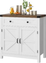 HOSTACK Coffee Bar Cabinet, Kitchen Storage Cabinet, Modern Farmhouse Buffet Sid... - Image 2