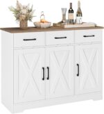 HOSTACK Modern Farmhouse Sideboard Buffet Cabinet, Barn Doors Buffet Storage Cab... - Image 2