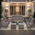 HUMMUH Luxury Patio Furniture Set 6-inch Thick Cushions High Back Swivel Rocker ... - Image 2