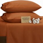 HYPREST Egyptian Cotton Sheets Queen Size Brunt Orange - 18 Inch Deep Pocket Que... - Image 2
