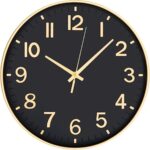 HZDHCLH Black Wall Clocks Battery Operated,12 inch Silent Non Ticking Modern Clo... - Image 2