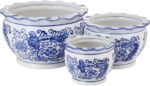 HakkaGirl Blue and White Planters, Succulent Pots Ceramic Plant Pots Indoor with... - Image 2