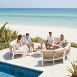 Half Moon Outdoor Patio Furniture Set, Aluminum Curved Patio Conversation Sets, ... - Image 2