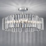 Hamilyeah 20" Modern Crystal Chandelier Ceiling Light, 4-Light Semi Flush Mount ... - Image 2