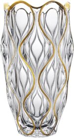 Hand Painted Gold Vase 11.6 inch Tall. (Gold) - Image 2