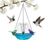 Hanging Bird Bath Fountain, Cascading Outdoor Birdbath with Glass Bowl, USB-Powe... - Image 2