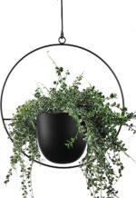 Hanging Planter for Indoor Outdoor Plants Metal Mid Century Minimalist Wall Ceil... - Image 2