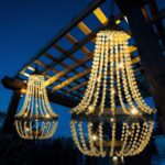 Hanging Solar Lantern Outdoor, 28” Modern Clear Crystal Acrylic Chandelier with ... - Image 2