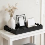 Hanobe Decorative Tray for Coffee Table: Serving Tray Decor with Scalloped Edge ... - Image 2
